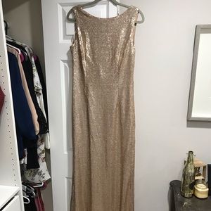 Lulus Slink and Wink Rose Gold Maxi Dress XL